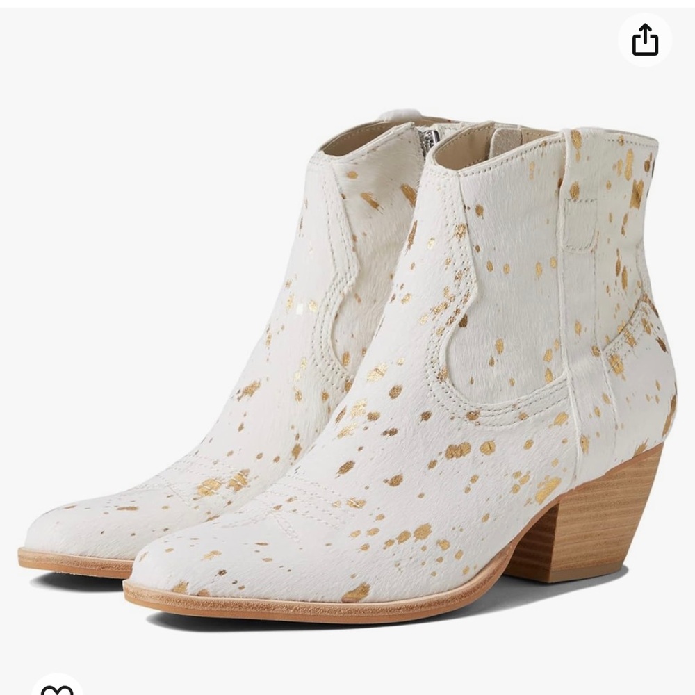 Dolce vita silma booties - gold multi calf hair size 8